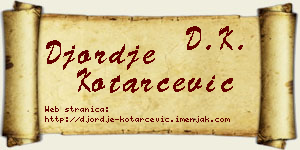 Đorđe Kotarčević vizit kartica